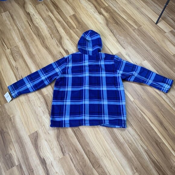 Vintage 90s Studio Works & Co Woman 2X Blue Plaid Fleece Jacket New - Picture 8 of 12